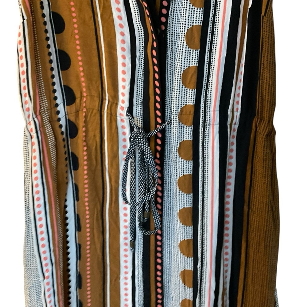 Maeve Anthropologie Striped Boho Maxi Dress Sleeveless Drawstring Waist Size 6 - Picture 4 of 8